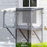 Waleaf Cat Window Box, 43.3" Catio Outdoor Cat Enclosure for Sunbathing, Napping & Overlooking, Sturdy Window Perch for Large Indoor Cats - All Weather Use, Nature Friendly Design Waleaf