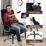 CLATINA Ergonomic Big and Tall Executive Office Chair with Upholstered Swivel 800lbs High Capacity Adjustable Height Thick Padding Headrest and Armrest for Home Office Black CLATINA