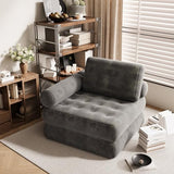 DSNAPE 35" Folding Sofa Bed, 5-in-1 Convertible Sleeper Chair Floor Mattress with Removable Armrest, Boneless Couch in a Box Fold Out Futon Lounge Chair Bed for Dorm Bedroom Small Space - Grey, Single DSNAPE