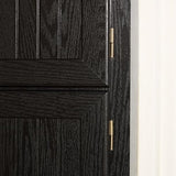 EMOBACO 72" Tall Corner Cabinet, 4-Tier Kitchen Pantry Storage Cabinet with 8 Doors and Adjustable Shelves, Home Farmhouse Bookshelf for Office Bathroom, Living Room, Black EMOBACO