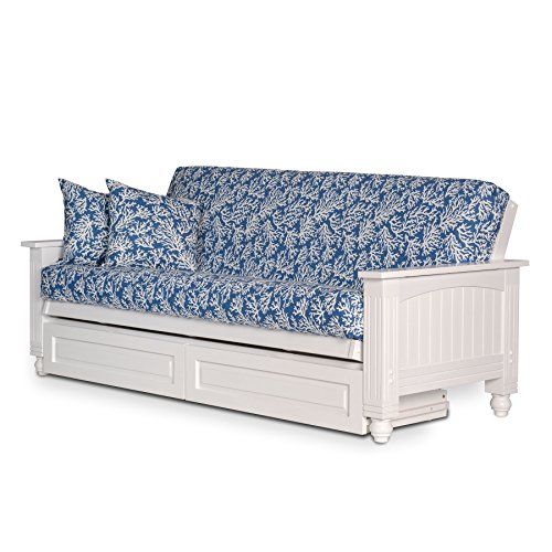 White Cottage Storage Drawers Wooden Futon Frame - Full Nirvana Futons