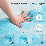 2 Inch Mattress Topper Queen, Gel Memory Foam Infused Bed Toppers, Ventilated Soft Mattress Pads for Pressure Relief, CertiPUR-US Certified, Blue SMUG