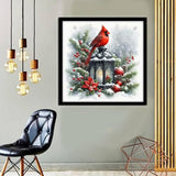MOMDEDP Christmas Cardinal Diamond Painting Kits for Adults, 5D Light Diamond Art Painting by Numbers Kits, DIY Winter Diamond Dots Art Kits Full Round Drill Bird Diamond Paintings for Decor12x12 in MOMDEDP