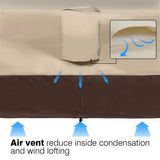 Vailge Veranda Rectangular/Oval Patio Table Cover, Heavy Duty and Waterproof Outdoor Lawn Patio Furniture Covers, Large Beige & Brown Vailge