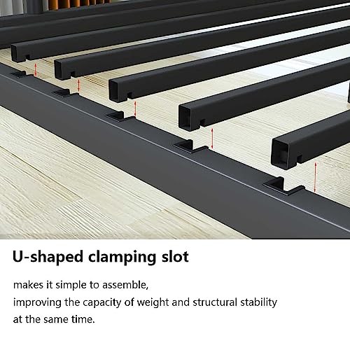AnwickNomo Heavy Duty Steel Twin Over Full Bunk Bed, Beds for Kids Adults Teens Bed with Stairs & Flat Rungs, Metal Slat Support, No Box Spring Needed (Black), Bunk Bed 54azz AnwickNomo