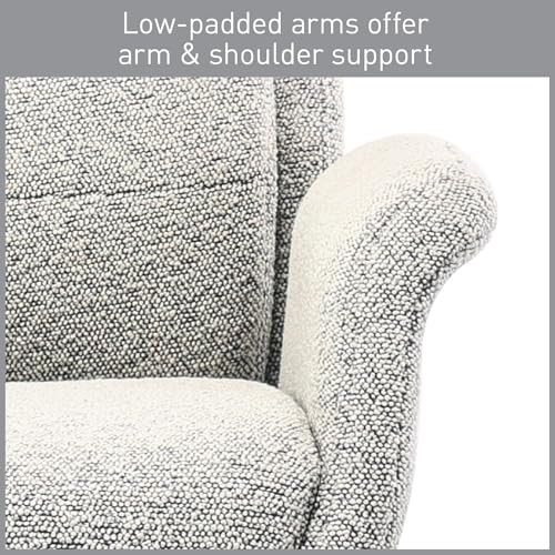 Realspace® Modern Comfort Pizana Bouclé Fabric High-Back Executive Office Chair, Light Sand/Brushed Nickel, BIFMA Compliant Realspace