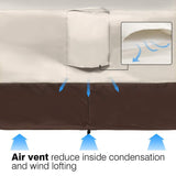 Vailge 2-Seater Heavy Duty Patio Bench Loveseat Cover, 100% Waterproof Outdoor Sofa Cover, Lawn Patio Furniture Covers with Air Vent, Small(Standard), Beige & Brown Vailge