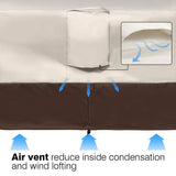 VAILGE 2-Seater Heavy Duty Patio Deep Bench Loveseat Cover,100% Waterproof Outdoor Deep Sofa Cover, Lawn Patio Furniture Covers with Air Vent, Medium (Deep), Beige & Brown Vailge