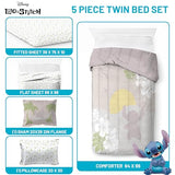 Jay Franco Disney Lilo and Stitch Twin Size Comforter Set - 5 Piece Bedding Includes Sheet Set & Pillow Covers - Super Soft Cozy Bedding Jay Franco
