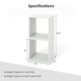 Giantex 2-Tier White Cube Bookshelf Organizer with Stable Stacking Design Giantex