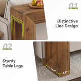 LITTLE TREE 63" Solid Wood Console Table, Narrow Entryway Table for Entrance, Rustic Sofa Tables Behind The Couch for Living Room, Farmhouse Wooden Foyer Hallway Storage LITTLE TREE