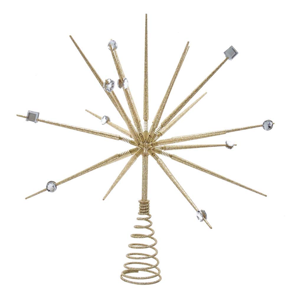 Kurt S. Adler 14.8-Inch Gold Starburst Throng Treetop Tree Topper, Multi Kurt S. Adler