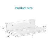 Wall Mount Floating Shelves for 2 Pcs Security Camera Shelf Mini Speaker Other Small Items in Bedroom Bathroom Kitchen Living Room Clear Mini Shelf Flexible Use for Wall Space(L) Liboer