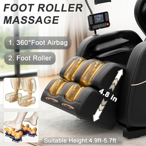 Megashock SL Track 2026 Massage Chair Full Body, Zero Gravity Massage Chair with Back Heat, 12 Fixed Rollers, Foot Massage, Airbag Massage and Bluetooth Speaker for Home and Office