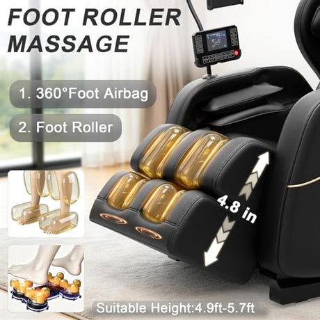 Megashock SL Track 2026 Massage Chair Full Body, Zero Gravity Massage Chair with Back Heat, 12 Fixed Rollers, Foot Massage, Airbag Massage and Bluetooth Speaker for Home and Office Megashock