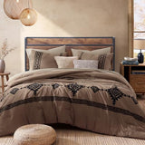 MaiRêve Embroidery Comforter Set, Boho Farmhouse Western Bedding Set, All Season Bed in A Bag Comforter Set with Sheets, Pillowcases & Shams, Brown King 7 Pieces MaiRêve