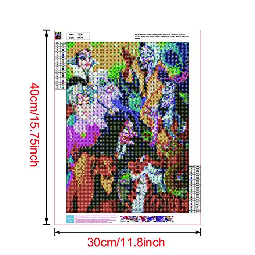 HUANNY 5D Diamond Painting Villains Kits, DIY Diamond Art, Full Drill Cross Stitch Canvas Art HUANNY