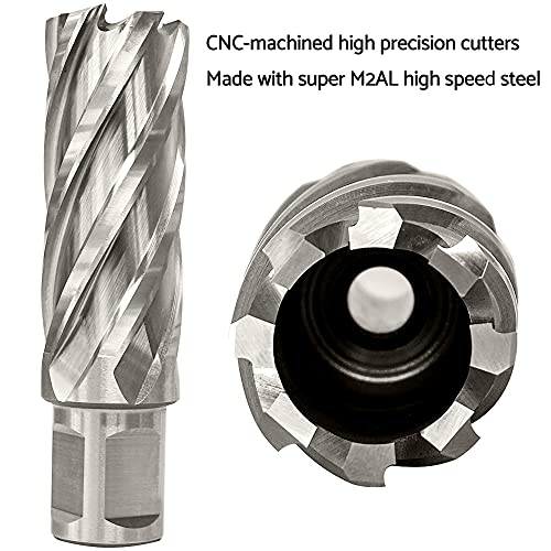 Annular Cutter Set 13 Pcs by S&F STEAD & FAST, Cutting Depth 2" Cutting Diameter 7/16" to 1-1/16" Inch, Mag Drill Bits Kit for Magnetic Drill Press, with 2 Pilot Pins - WoodArtSupply