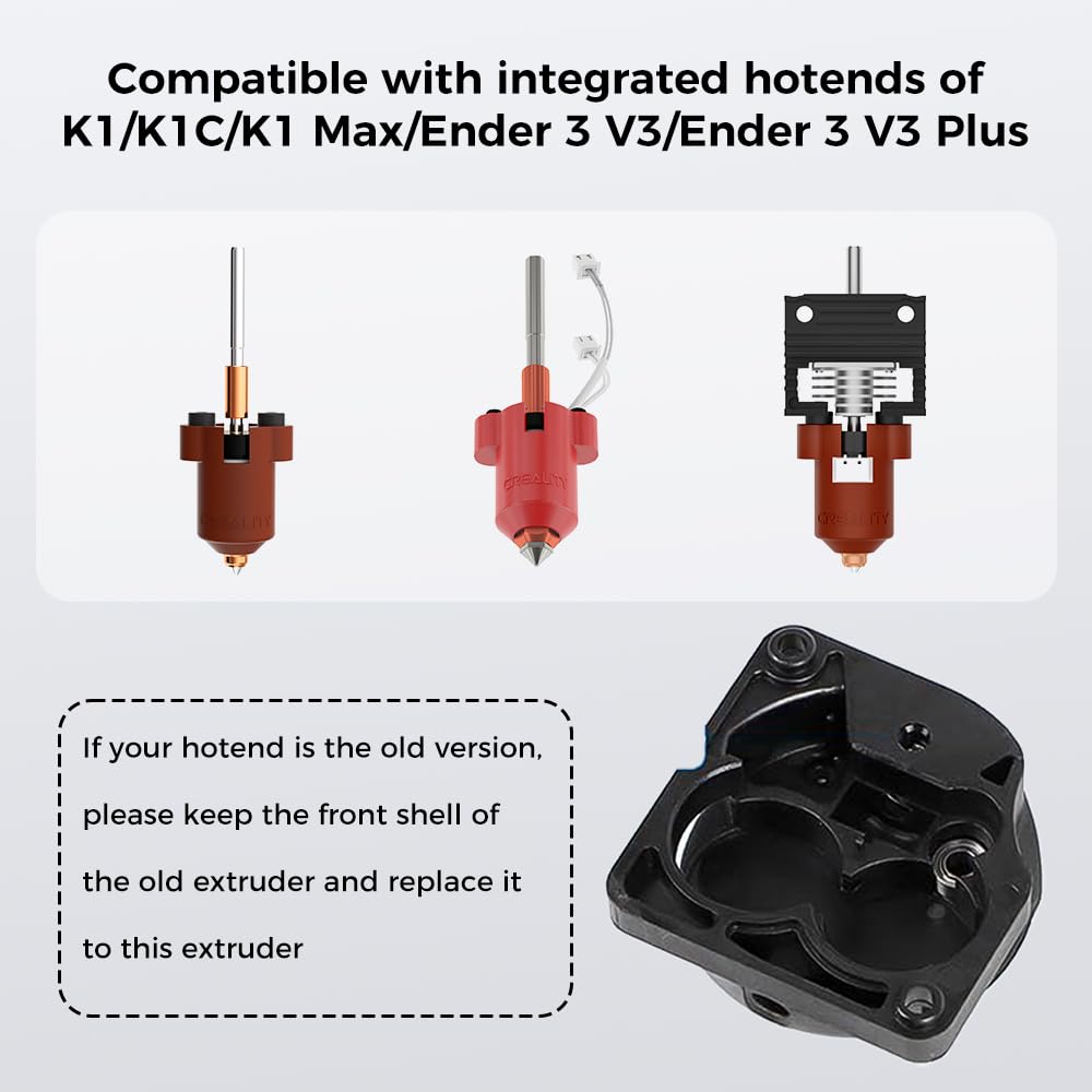 Creality K1 Extruder with Motor, Official Upgraded K1 Extrusion Mechanism Kit Direct Drive Extruder Dual Gear Feeding Smooth Feeding High Speed Printing for K1/K1 Max/K1C Ender 3 V3 Plus 3D P - WoodArtSupply