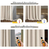 StangH Full Blackout Linen Curtains 84 inches Long, Extra Wide Pinch Pleated Living Room Darkening Drape Neutral Boho Energy Saving Sliding Door for Home Office, W72 x L84, 1 Panel StangH