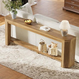 AMBERHAUS 70" Console Table for Entryway, Narrow Long Sofa Table Behind Couch, Wood Couch Table with Open Storage, Easy Assembly Entryway Table for Living Room, Hallway, Foyer, Couch, Light Brown AMBERHAUS