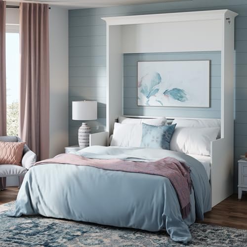 Xtraroom Alegra Queen Murphy Bed with Desk | Engineered and Solid Wood Construction | Smooth Painted Finish - No Melamine Used |Perfect for a Home Office Guest Bed | Murphy Desk Bed Queen Size Xtraroom