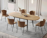 75" x 32" Extendable Dining Table - Oval Wooden Table Top with Metal Legs, Space-Saving Extendable 59" to 75" Dining Kitchen Table (Oval, Natural) Rukulin
