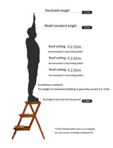 Bidesen 3 Step Stool Wooden Folding Ladder Chair Thickened Library Stair Chair Portable Light Garden Tool Ladder Maximum Load 337bl Bidesen