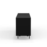 Glenwillow Home Atlas 78" x 28" Highboy Modern TV Stand Cabinet and Sideboard - Black Frame, Black Door/Drawers, Black Base Glenwillow Home