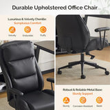 VINGLI Executive Ergonomic Office Chair with 100-130° Reclining, High-Back Desk Chair with Adjustable Base & Headrest Support & Wheels, Comfy Gaming Chair for Computer, Home Office, Pu-Leather, Black VINGLI