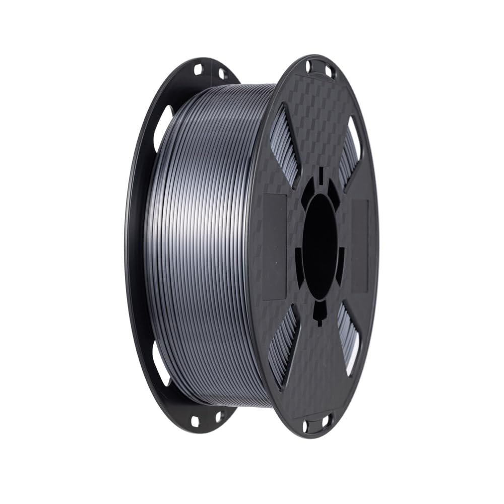 CC3D Silk Gray PLA Filament 1.75mm 1KG 3D Printing Filament Silky Gray PLA Shiny Metallic Gray Metal PLA Grey 3D Printer Material FDM 3D Printer Iron Gray CC3D