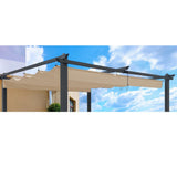 10x10 FT Retractable Pergola Replacement Canopy Waterproof, Durable and Sun-Protection Pergola Shade Cover (Khaki) ANTSKU