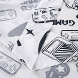 SDIII 4PCS Black and White Gamer Bedding Sheet Sets for Boys Girls Teens and Kids, Bed in a Bag Full Sheet Set, Video Game Bed Sheet Set on Amazon, Full SDIII
