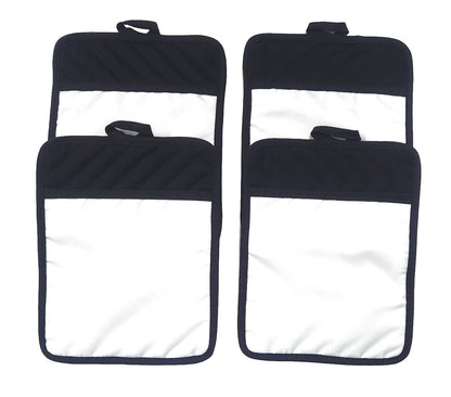 Sublimation Blanks 9"x7" Polyester/Cotton Black Pot Holders with Sublimation Pocket DIY Set of 4