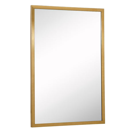 Hamilton Hills 30x40 inch Gold Framed Mirror | Large Rectangular Bathroom Mirrors for Wall | Floating Glass Panel Vanity with Border | Wall-Mounted Mirror for Decor | Hangs Horizontal or Vertical Hamilton Hills