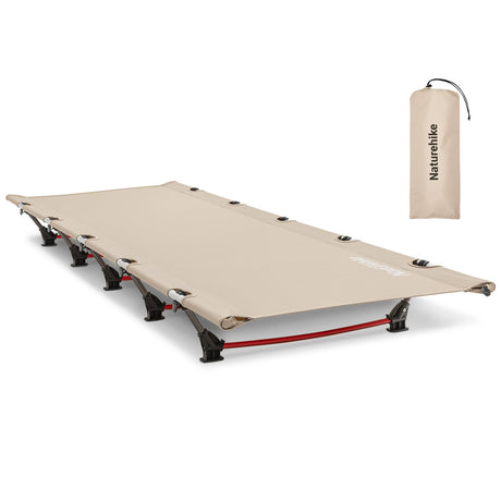 Naturehike Ultralight Camping Cot, Easy to Assemble Folding Tent Cot, Compact & Protable Camping Bed for Camping, Mountaineering, & Hiking, Supports 330lbs with Carry Bag, Kahki Naturehike