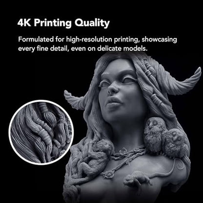 phrozen 3D Printer Rapid Resin [Aqua-Gray 4K], 405nm LCD UV-Curing Standard Photopolymer Resin for High Precision Fast Printing, Low Odor Not Smelly, Non-Brittle (5KG)