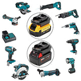 Battery Adapter for Makita 18V Lithium-Ion Cordless Tools, Convert for Milwaukee M18 18V or Dewalt 18V 20V Lithium Battery to Makita 18-volt BL1830 BL1850 LXT Battery Converter, w/ USB Charge Port QINIZX