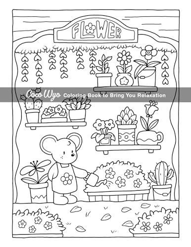 Cozy Spaces: Coloring Book for Adults and Teens Featuring Relaxing Familiar Corners with Cute Animal Characters for Stress Relief Coco Wyo LLC