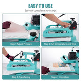 SmarketBuy 5 in 1 Heat Press,15x15 Inch Heat Press Machine with 30 OZ Tumbler Attachment, Professional Sublimation Machine for T-Shirts, Hats, Tumblers Glass Cans and Plates SmarketBuy