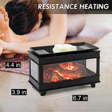 YSong Freestanding Fireplace Wax Warmer,Wax Warmer for Scented Wax,Electric Wax Melt Warmer,Full Metal Wax Melter,Wax Burner Fragrance Warmer for Home Office Gifts&Decor (Three-Sided Glass) YSong