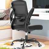 Mimoglad Ergonomic Office Chair - BIFMA Certified, Flip-up Armrests & 135° Recline, Adjustable Lumbar Support - Space-Saving Task Chair for Business/Team Office & Home (Black, 350lbs) Mimoglad