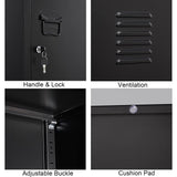iCHENGGD Metal Cabinet, 47" H Home Office Storage Lockers, Vertical Steel Storage Cabinet with Locking Door and 2 Adjustable Shelves, Small Metal Locker Cabinets (1 Door, Black) iCHENGGD