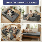 Winzoo Convertible Sofa Bed Couch, 78’’ Oversized 4-in-1 Boneless Couches with Removable Armrests Backrest, Corduroy Futon Sofa Bed, Foldable Mattress Sleeper Sofa for Living Room Bedroom (Grey) Winzoo
