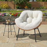 ONBRILL Outdoor Egg Chair, Indoor Lounge Chair for Patio, Bedroom, Living Room, Porch - Beige
