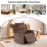 EBELLO Classic Manual Recliner Chair, Soft Microfiber Recliner Sofa with Overstuffed Arms and Back Single Reclining Couch for Living Room, Bedroom, Brown
