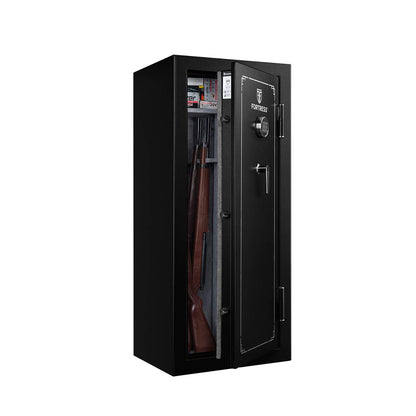 Fortress 24 Gun Fire Safe with E-Lock, Black - WoodArtSupply