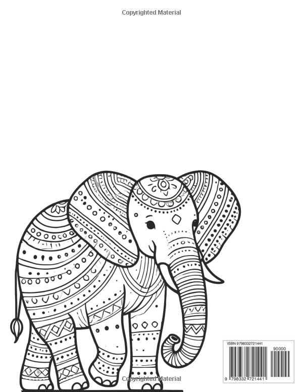 Elephant Gifts for Women : Mandala Elephant Coloring Book for Adults: Stress Relieving Elephants Illustrations With Mandalas : Birthday Christmas Present Idea Majosta