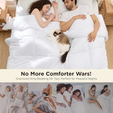 Bedsure Comforter Duvet Insert - Quilted Comforters Oversized King Size, All Season Duvet, GentleSoft Down Alternative Bedding, with 8 Tabs, Gifts for Women/Men, White, Oversized King 116 x 98 Inches Bedsure
