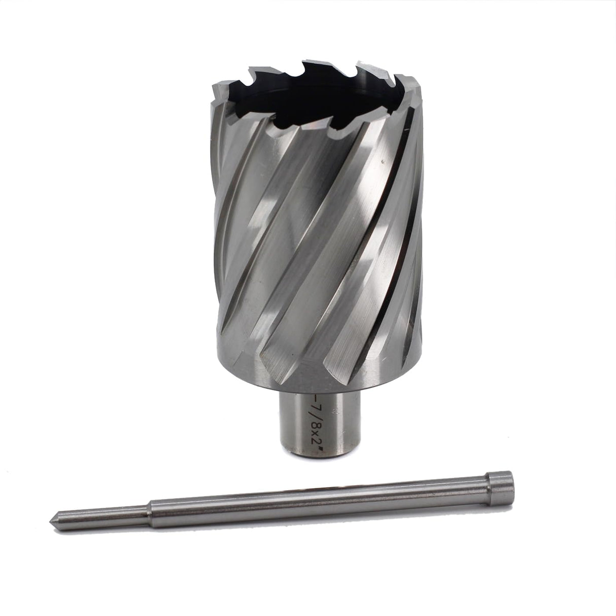 OSCARBIDE Annular Cutter 1-7/8 inch Cutting Diameter,2 inch Depth of Cut,3/4 inch Weldon Shank,2 Flat Mag Drill Bit with Pilot Pin for Magnetic Drill Press,1 Piece OSCARBIDE